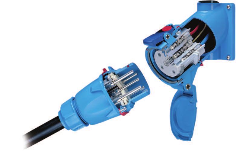 Meltric DECONTACTOR TM Series Plugs and Receptacles DSN pictured Spring-Assisted Screw Terminals Patented design assures Tighten and Forget confidence.