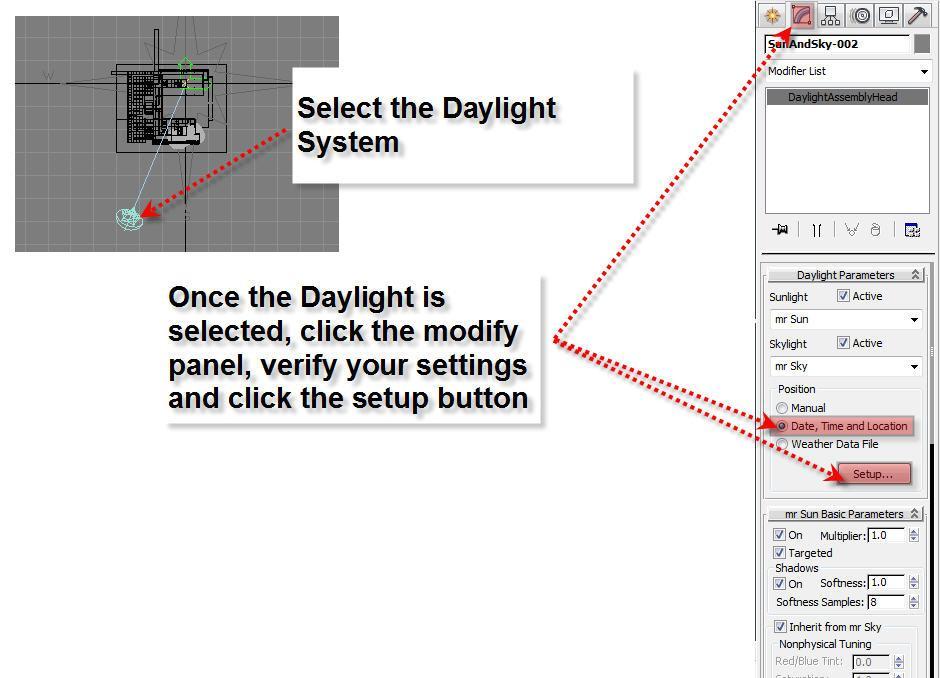 The next step is to adjust settings for the Daylight System.