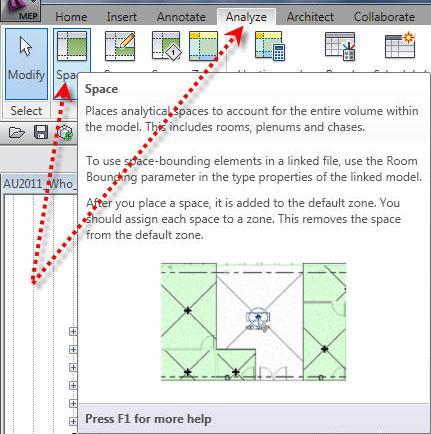 Revit MEP Spaces Spaces within a Revit model can be used for a multitude of different energy analysis tasks, but focusing