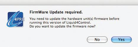 is the first time you have connected to the Liquid4Pre network: First Time Connection When Liquid4Control is opened for the first time, you will
