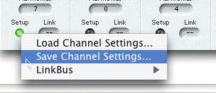 Setup Click on the Setup button to access the following channel setup functions: Load - to load a channel memory from your computer to the Liquid4Pre channel Save - to save the current channel