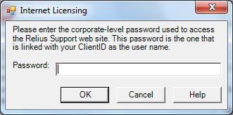 4.3 Enter the password used to access Relius support website. The password is casesensitive. 4.