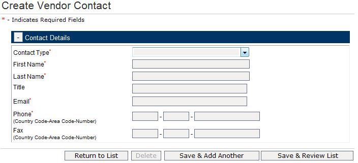 Add contacts for Locations Figure 6: Add vendor