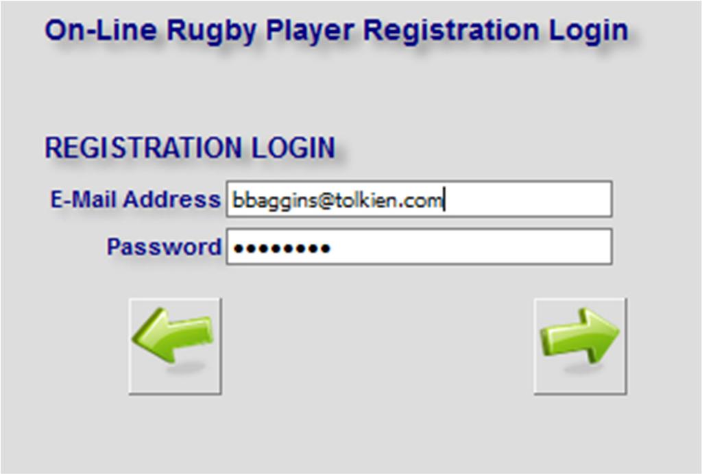 Logon after Creating Account Once the account is created the registrant can log in