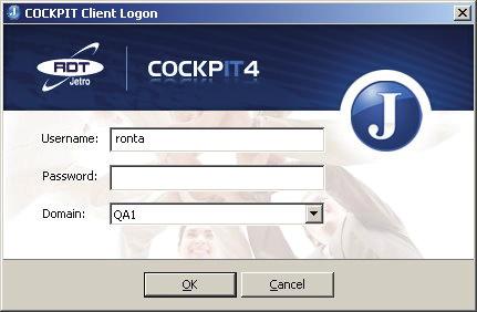 Logging into the COCKPIT4 Client By default, the Login window is only displayed the first time that a COCKPIT4 client connects to a Controller.
