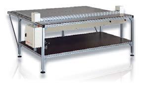 400 Nm³/h (235 CFM) NW 110 mm (4.3") Weight (approx. net): 450 kg (992 lbs) (approx. gross): 819 kg (1806 lbs) 2710 x 1920 x 780 mm (106.7 x 75.6 x 30.1") nyloflex Cutting Table F IV Art.