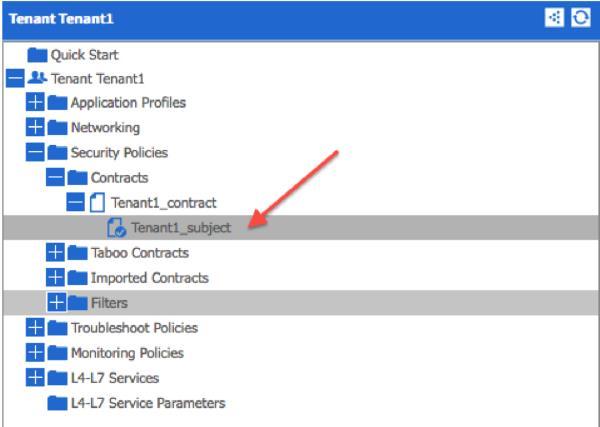 Applying a Service Graph to a Contract Subject Navigate to Security Policies >