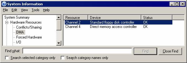Explanation: The floppy drive controller uses DMA 2. This can be checked with the Device Manager or System Information on Windows computers.