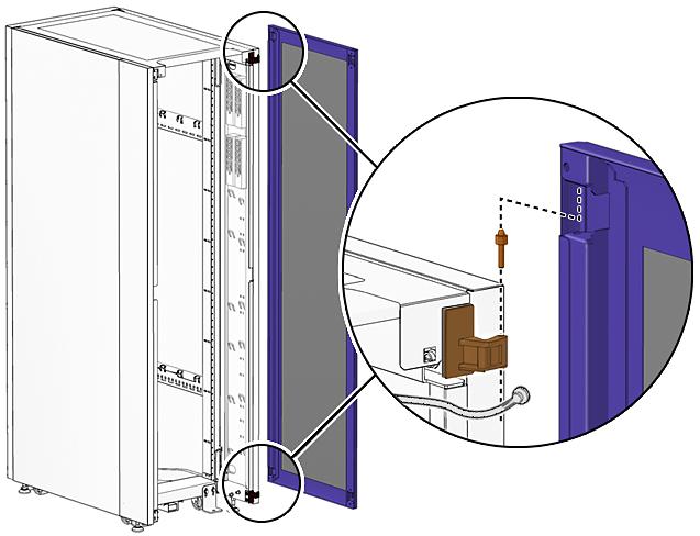 If you need to install a cabinet extension on a rack with the silver alloy doors (and silver and black hinges) see: Installing the Cabinet Extension on the Front of Sun Racks With Silver Alloy Doors