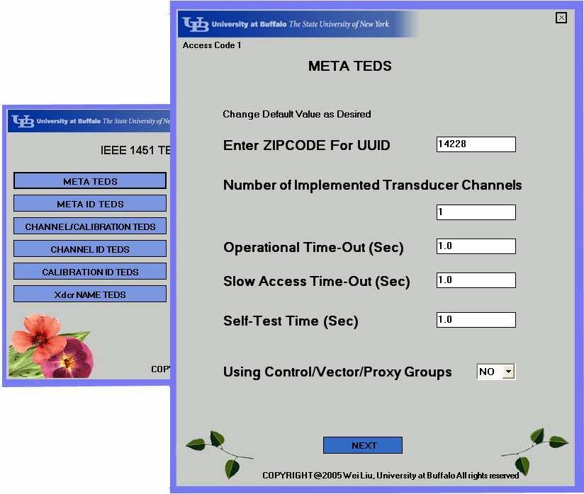 The TEDS data in binary form is downloaded into the TIM EEPROM. Fig. 2. Data Input Page for MetaTEDS Other data screens are the Channel, Calibration and Phy TEDS, as well as several optional TEDS.