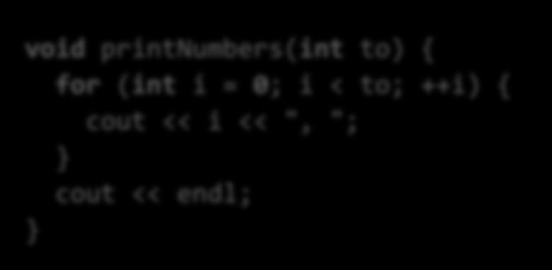 printnumbers(); // printnumbers(10); or num_utils.