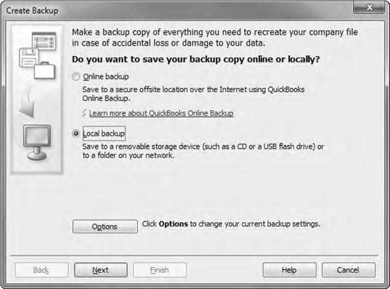 Introduction Lesson 1 Learn the Skill In this exercise you will learn to create a Backup copy of the data file. 1 Click File from the menu bar, and then select Create Backup.