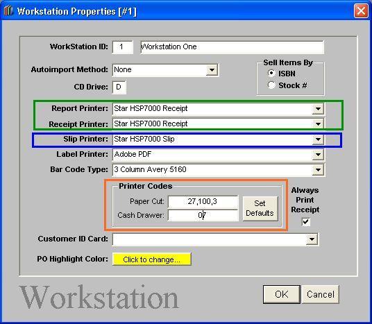 5a. For the Report Printer and Receipt Printer fields, select Star HSP7000 Receipt. 5b. For the Slip Printer field, select Star HSP7000 Slip. 5c.
