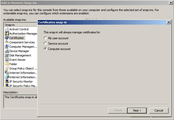 Creating a certificate request file 7 3