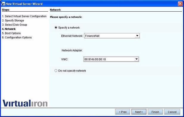 Configure the Network Adapters 1. Select an Ethernet network from the pulldown menu. 2.