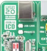 Two LEDs marked as POWER and USB LINK will be automatically turned on indicating that your development