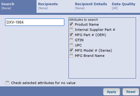 Search Sort every column within the Product Grid Search with the following columns of attributes: o Product Name o MFG Brand Name o Identifier (Product ID) o Internal Supplier Part # o MFG Part #