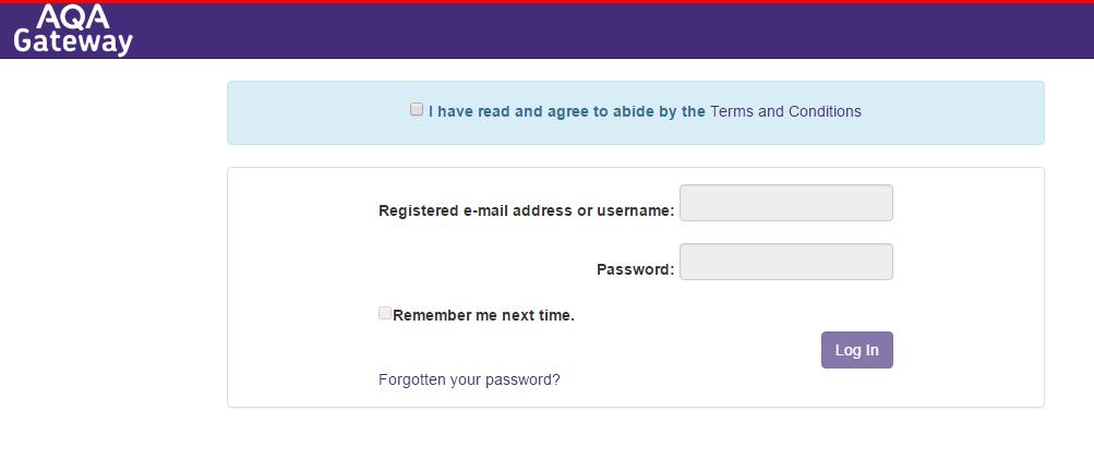 Gateway Logging on You will receive a link to Gateway and your username and password from the Unit Award Scheme