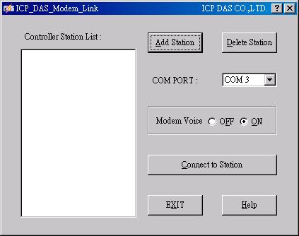 Select the correct Com port of your PC which will dial the modem.
