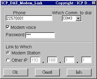 For windows 95 & 98 users: Given the correct target phone No. and the correct Com port of your PC which will dial the modem. If you add a, character indise the phone No.