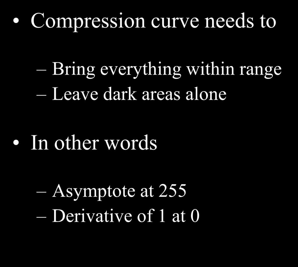 Simple Global Operator Compression curve needs to Bring everything within