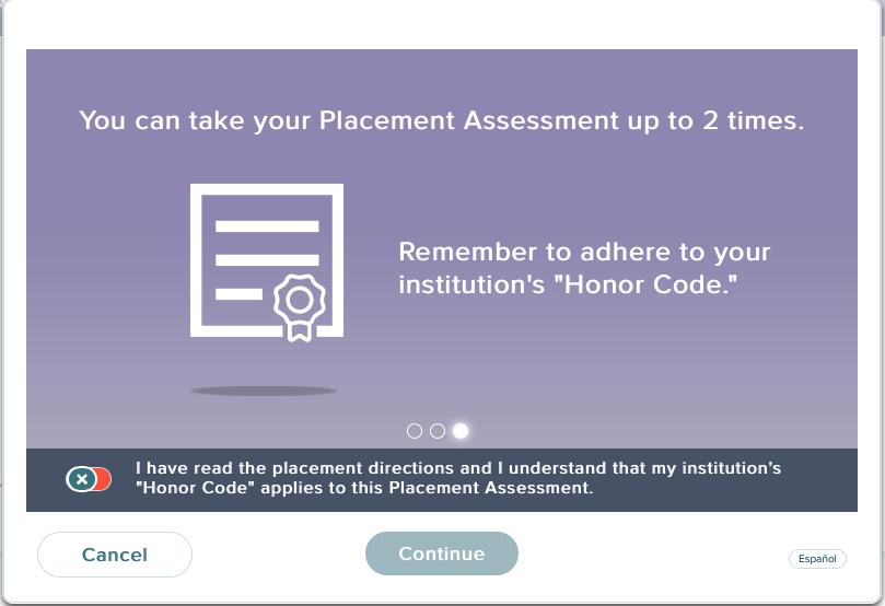 Step 11: Agree to abide by UWM s Honor Code. You should take the ALEKS assessment individually without outside resources.