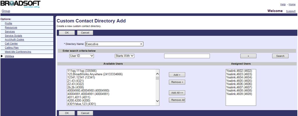 Configuring BroadSoft Integrated Features 5. Enter the phone number in the Phone Number field. 6. Click OK to accept the change. Then the contact appears in the user s personal directory.