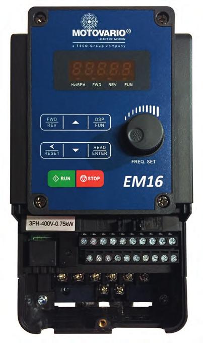 6 STRUCTURE The whole EM16 series, regardless of the size, is characterised by a simple and practical front panel where each interface provides an easy access for the user.