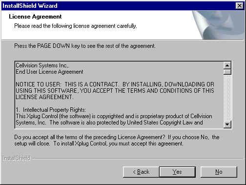 The License Agreement prompt will appear as below.