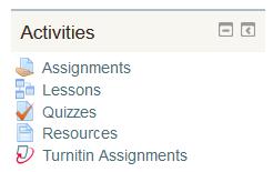 Resources Resources allow you to add content to your course. There are eight types of resources available. In the Activity Chooser, scroll down to see the Resources.