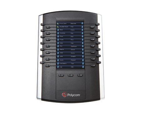 REFERENCE GUIDE Polycom VVX Business Media Phones, Skype for Business Edition Polycom VVX Color Expansion Module Attach the VVX Color Expansion Module to your VVX phone and monitor a large number of