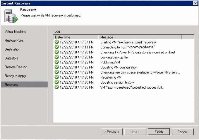Instant VM Recovery Fast