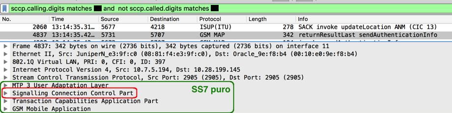 In the previous filter, we would be specifically telling Wireshark to show us all the frames whose origin is outside of Spain (34) and whose destination was in Spain, but the important thing is that