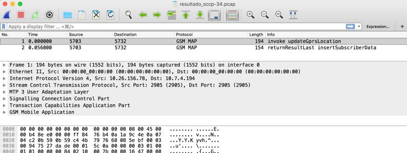 Next, we repeat the same example that we put in "Wireshark" to identify frames that come from any "External Net" outside of Spain, analyzing its "SCCP" address. #tshark -Y "sccp.calling.