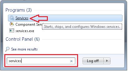 To open this view, you can type Services into the input field in the start menu and activate the respective element. Figure 20 Show System Services.