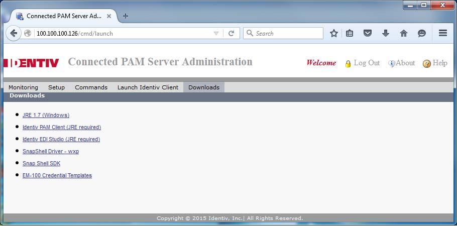 ICPAM 2.1 Installation Guide The Downloads page appears. Figure 27: ICPAM Downloads Page 5. Click on the JRE 1.7 (Windows) link. The Java download page will appear. Do the following: a.