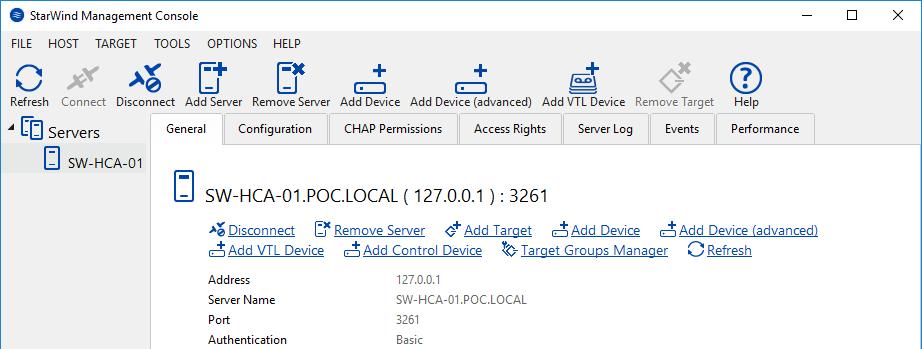 Configuring Shared Storage 21. Double-click the StarWind tray icon to launch StarWind Management Console. NOTE: StarWind Management Console cannot be installed on an operating system without GUI.