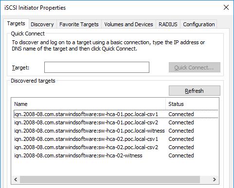 Repeat the steps described in this part on the other StarWind node, specifying