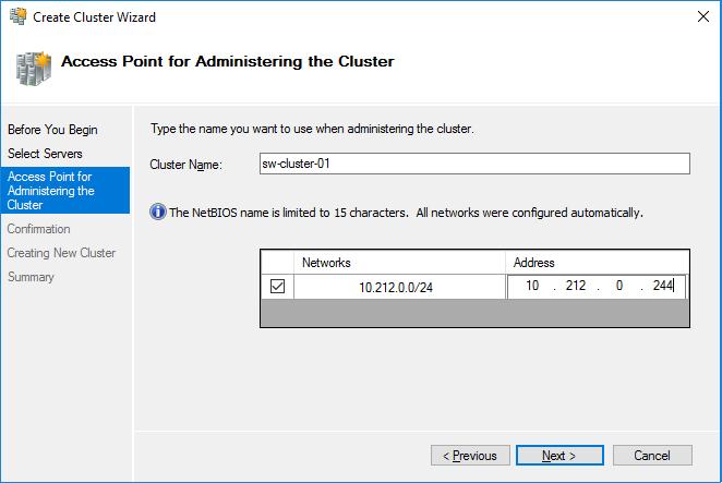 NOTE: If the cluster servers get IP addresses over DHCP, the cluster also gets its IP address over DHCP,