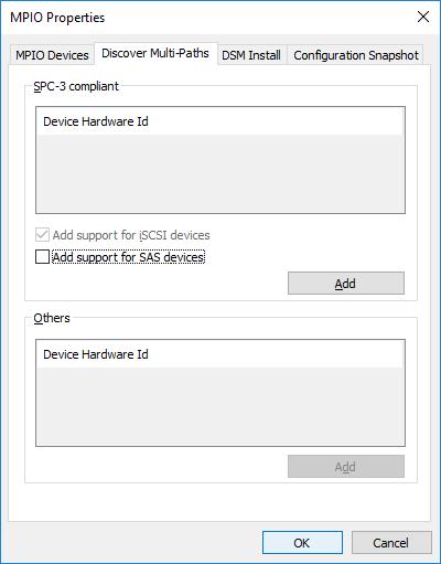 6. In the Discover Multi-Paths tab, tick the Add support for iscsi devices checkbox and click on Add. 7.