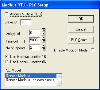 1 Introduction The Modbus RTU generic driver is included in the Designer 6 file D32Uplc166.DLL.