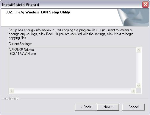 5. The Install Wizard will then inform you that it has enough