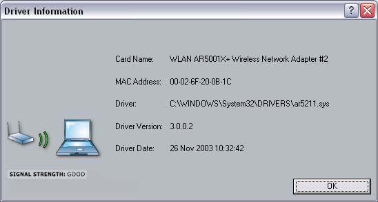 3.3.2 Driver Information Click on the Driver Information button to view details about the driver.