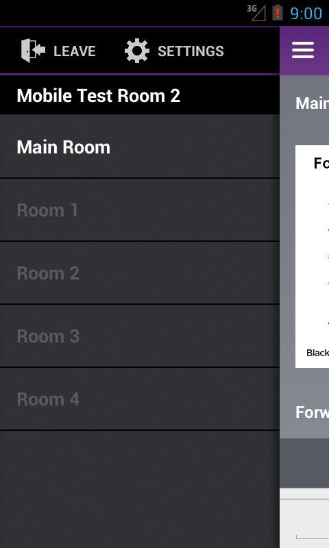 4. To leave a session, tap the Room