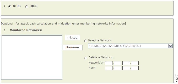 Chapter 8 ISS RealSecure 6.5 and 7.0 Figure 7-3 Configure ISS Real Secure NIDS Step 9 0 1 For attack path calculation and mitigation, specify the networks being monitored by the sensor.