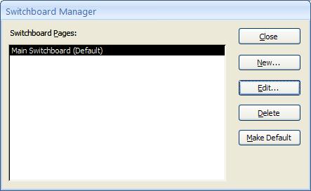 Create a Switchboard Click Edit Use the Switchboard Manager Database Tools tab, Database Tools group Click Yes to