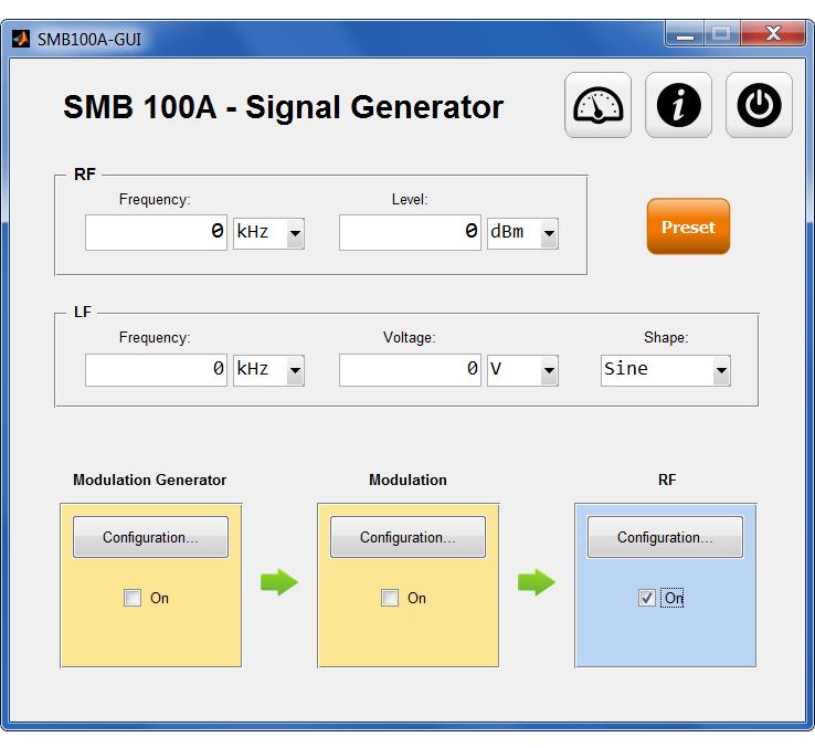 GUI for Remote Control of R&S SMB100A Signal