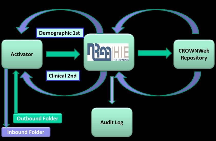 2.1 CROWNWeb Data Submission Flow An overview of the data flow of the patient demographic and clinical records is presented below.