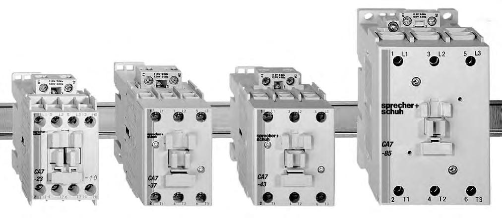 C7 Series C7 Rugged, space saving and modular Sprecher + Schuh s newest contactor for applications up to 6HP Over years of design experience has produced Sprecher + Schuh s seventh generation