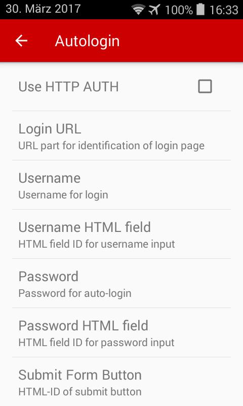 4 Autologin If this checkbox is activated, HTTP authentification is used for automatic login. The Username and Password field must be filled.
